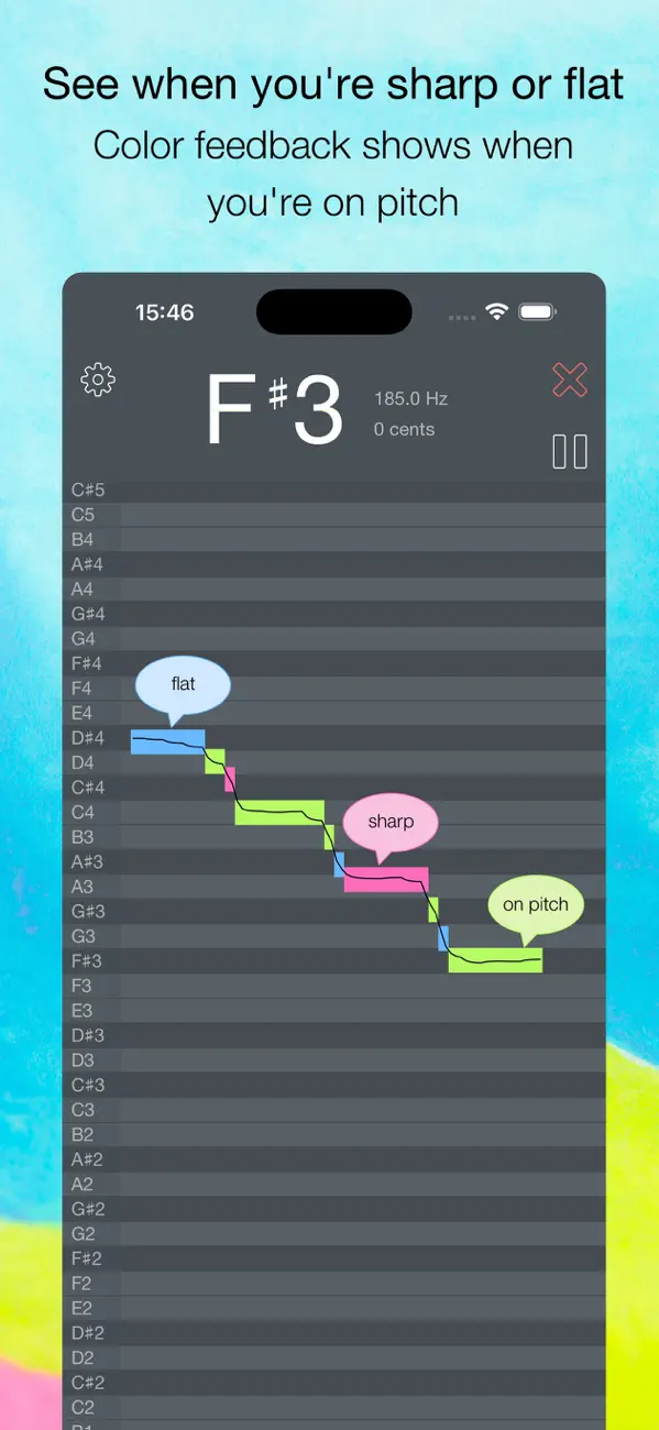 Screenshot #2 pour OnPitch - Vocal Pitch Monitor