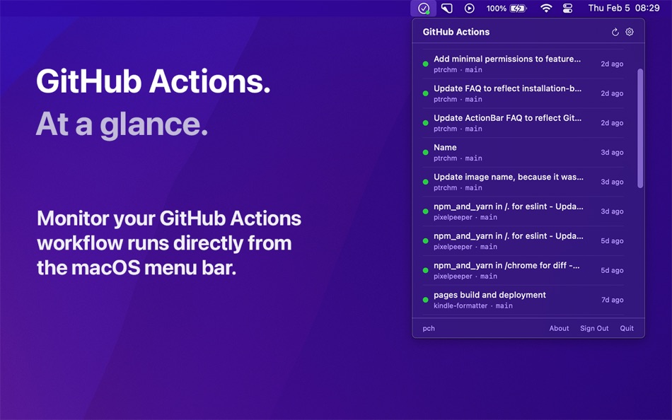ActionBar (macOS) 来自: Piotr Chmolowski
