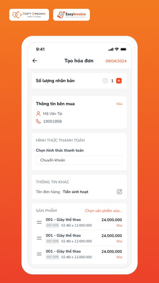 #3. EasyInvoice QLHD (iOS) By: SOFTDREAMS TECHNOLOGY INVESTMENT AND TRADING JOINT STOCK COMPANY