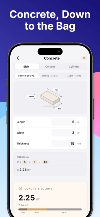 Construction Calculator & Cost Screenshot 3 of 5