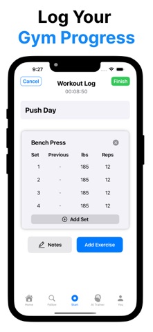 Spartan Gym Social Workout Log iPhone screenshot