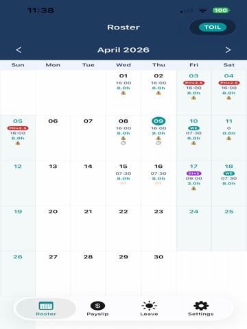 RosterMateAU iPad screenshot