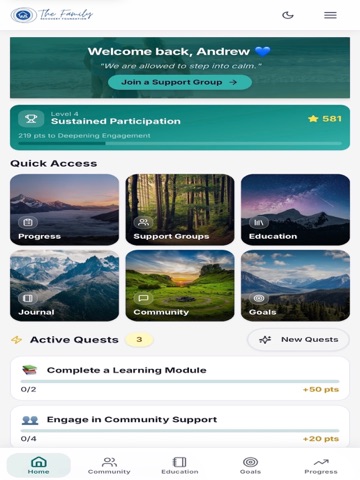 Family Recovery Foundation Hub iPad screenshot