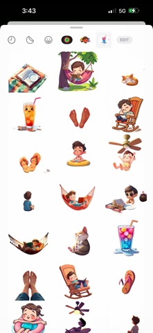 Lazy August Days Stickers iPhone screenshot