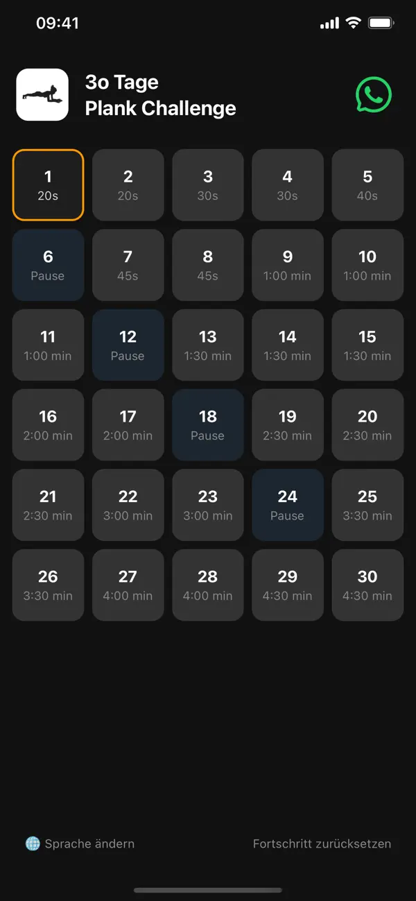 #1. 30 Tage - Plank Challenge (iOS) By: Michael Palmer