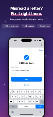 SerialSnap - Scan & Copy Codes Screenshot 5 of 6