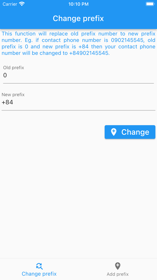 #1. Contacts Prefix Fixer (iOS) By: Cuong Luu Hung