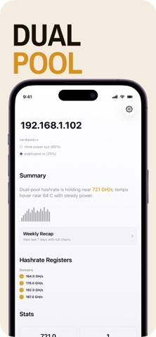 Traxe: Track Bitaxe Hashrate Screenshot 5 of 8