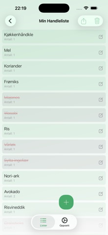 Min Handleliste screenshot