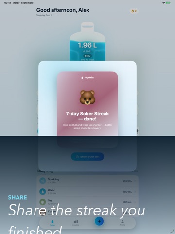Hydria: Water Tracker iPad screenshot
