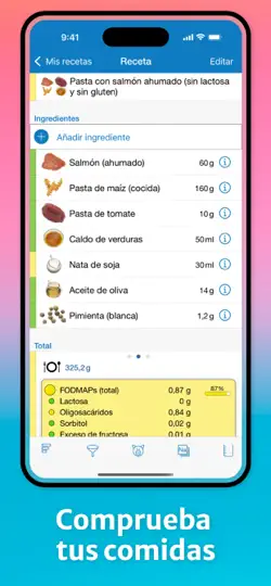 Captura de pantalla de Food Intolerances en iPhone 6
