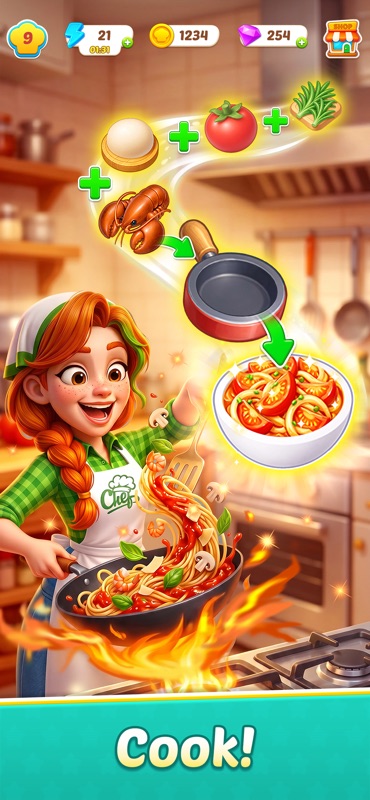 Merge Kitchen - Cook & Story screenshot 2