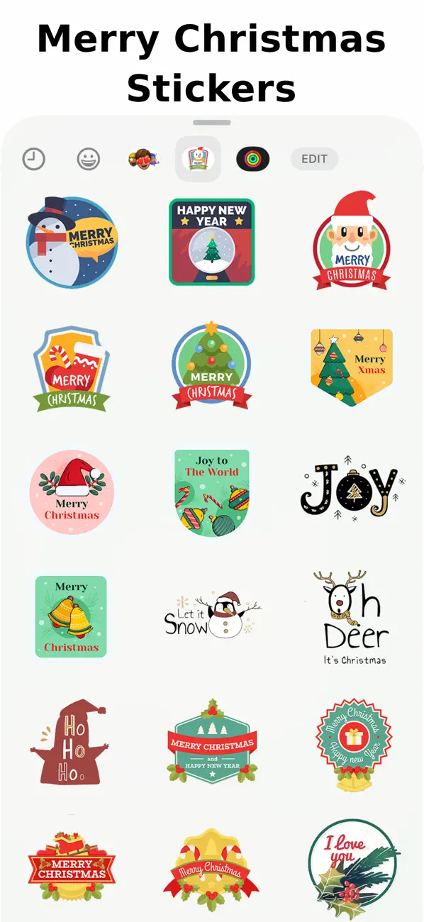 Screenshot #1 pour Merry Christmas Stickers Set