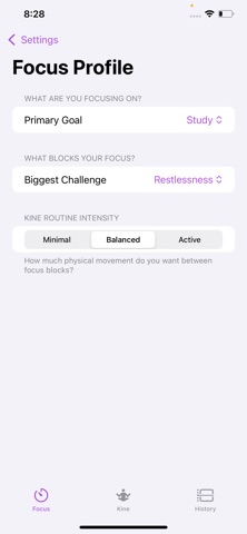 KineFocus screenshot