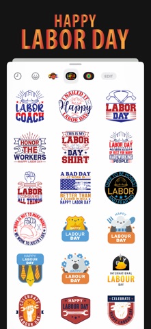 Labor Day - USA Stickers iPhone screenshot