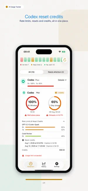 AI Limits & Reset Tracker screenshot 2