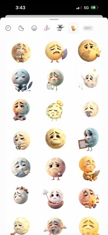 忧郁月亮贴纸 screenshot