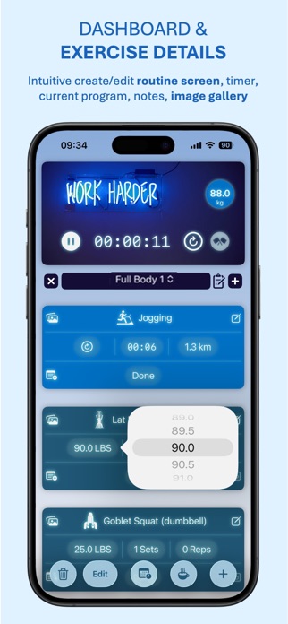 Work Harder: Gym Tracker Screenshot 1 of 3