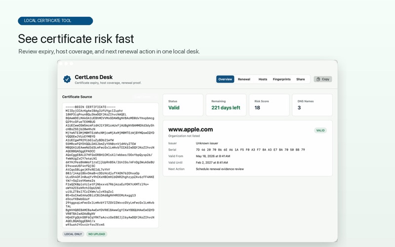 CertLens Desk screenshot