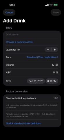 HungRecover: Drink Tracker iPhone screenshot