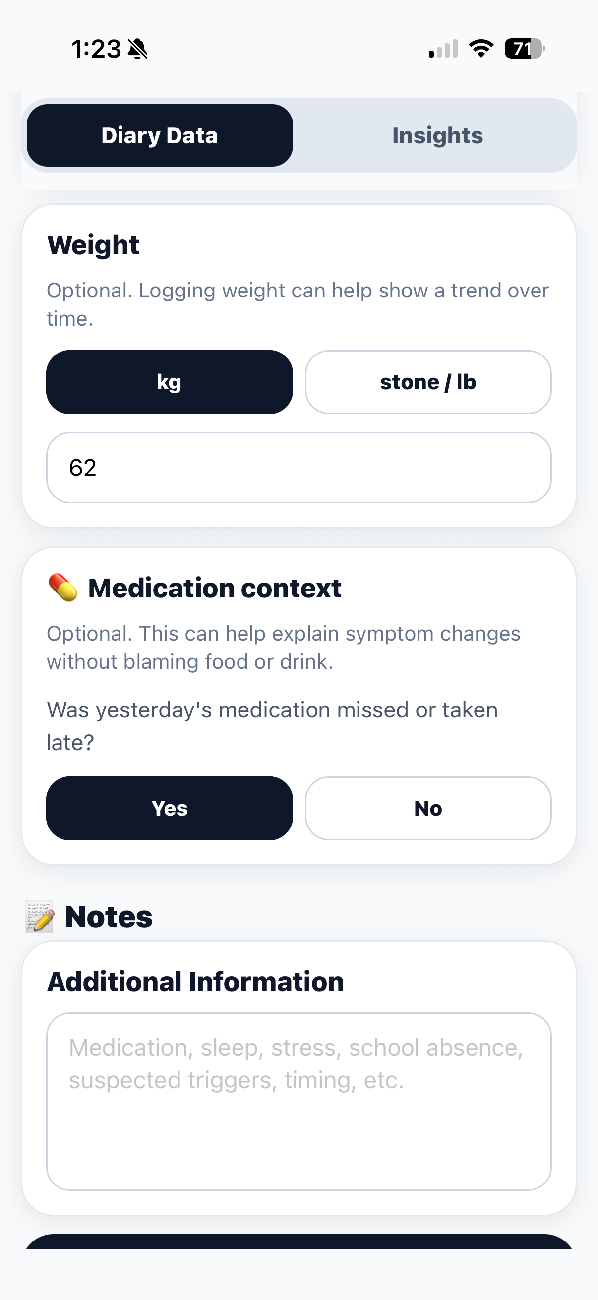 IBD Symptom Logger