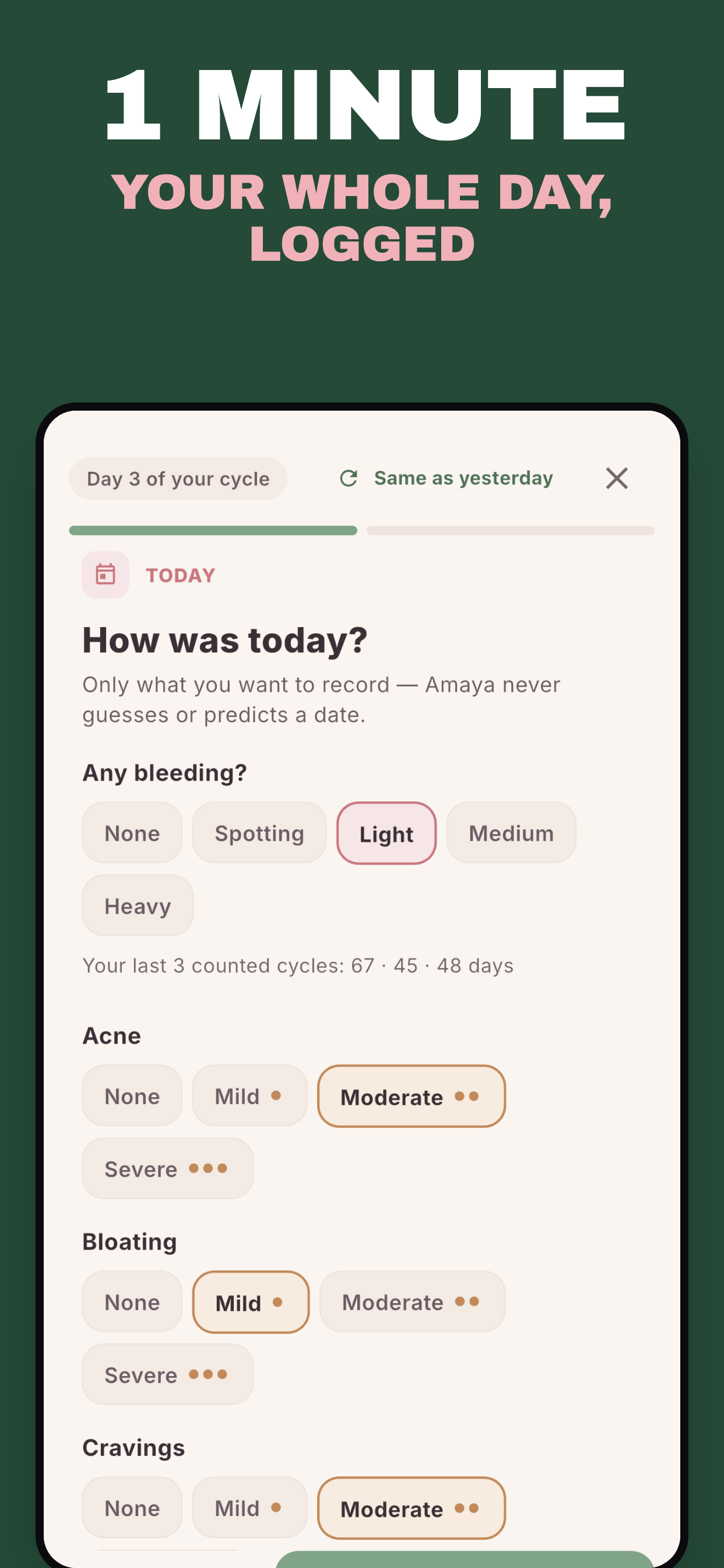 Amaya: PCOS Symptom Tracker screenshot 3