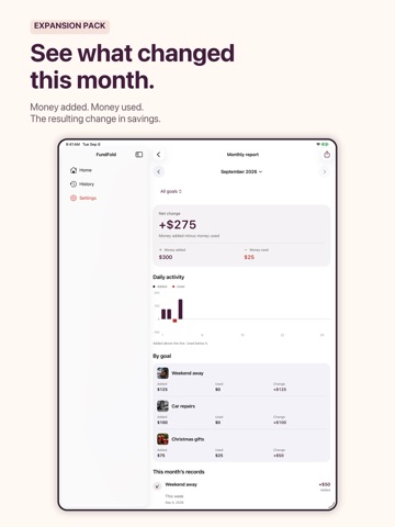 FundFold: Savings Goals iPad screenshot