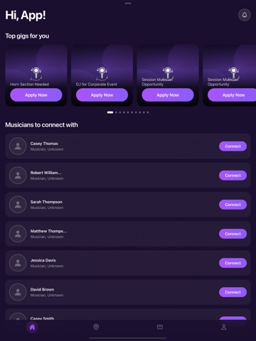 GigsyPro iPad screenshot