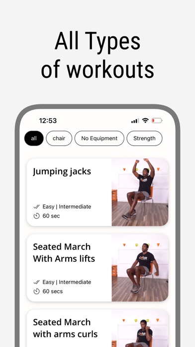 Chair workout for men Screenshot