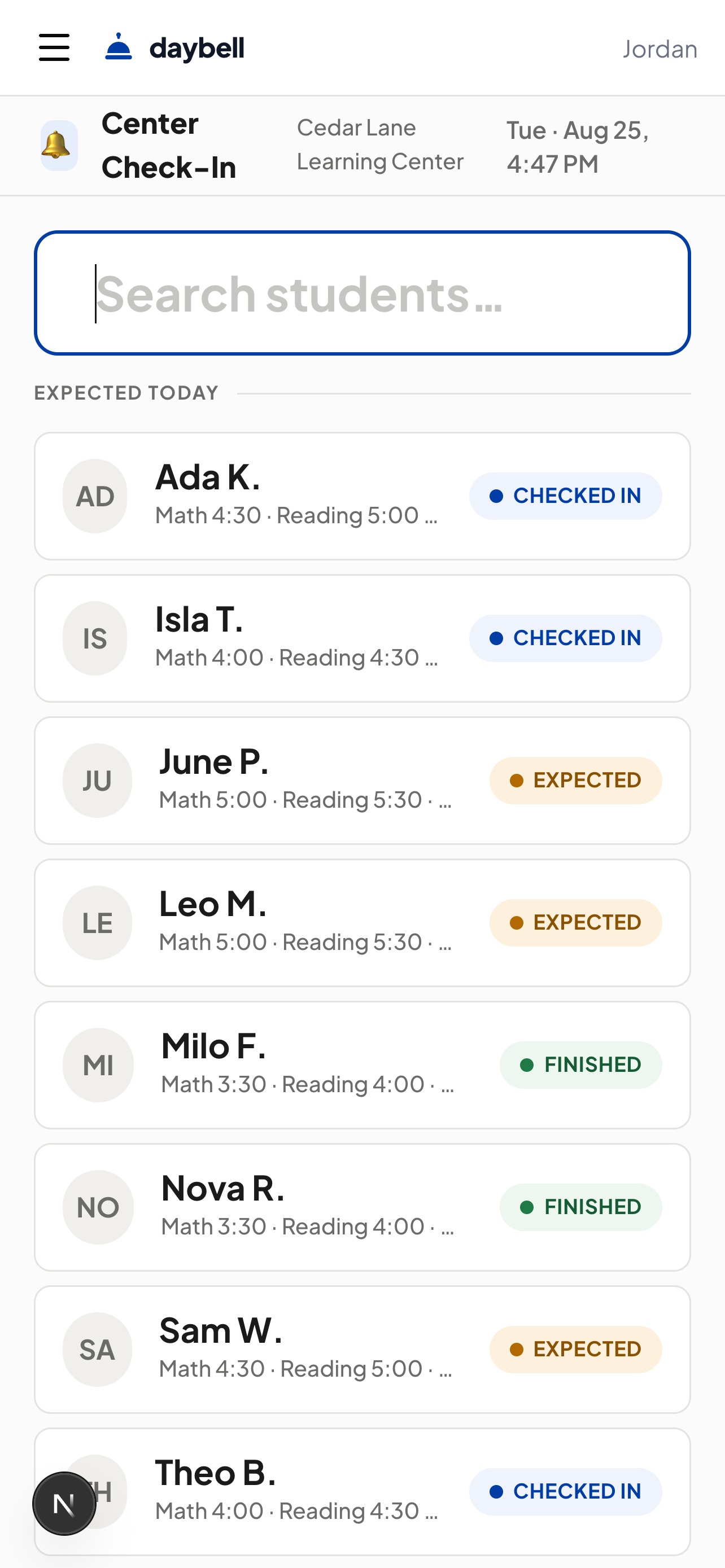 Screenshot 2 of daybell - student management