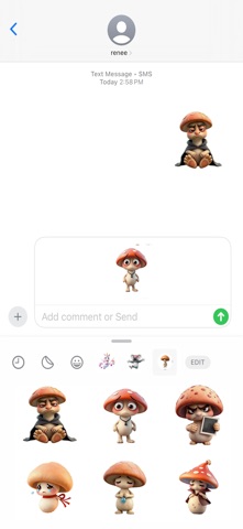 忧郁的蘑菇贴纸 screenshot
