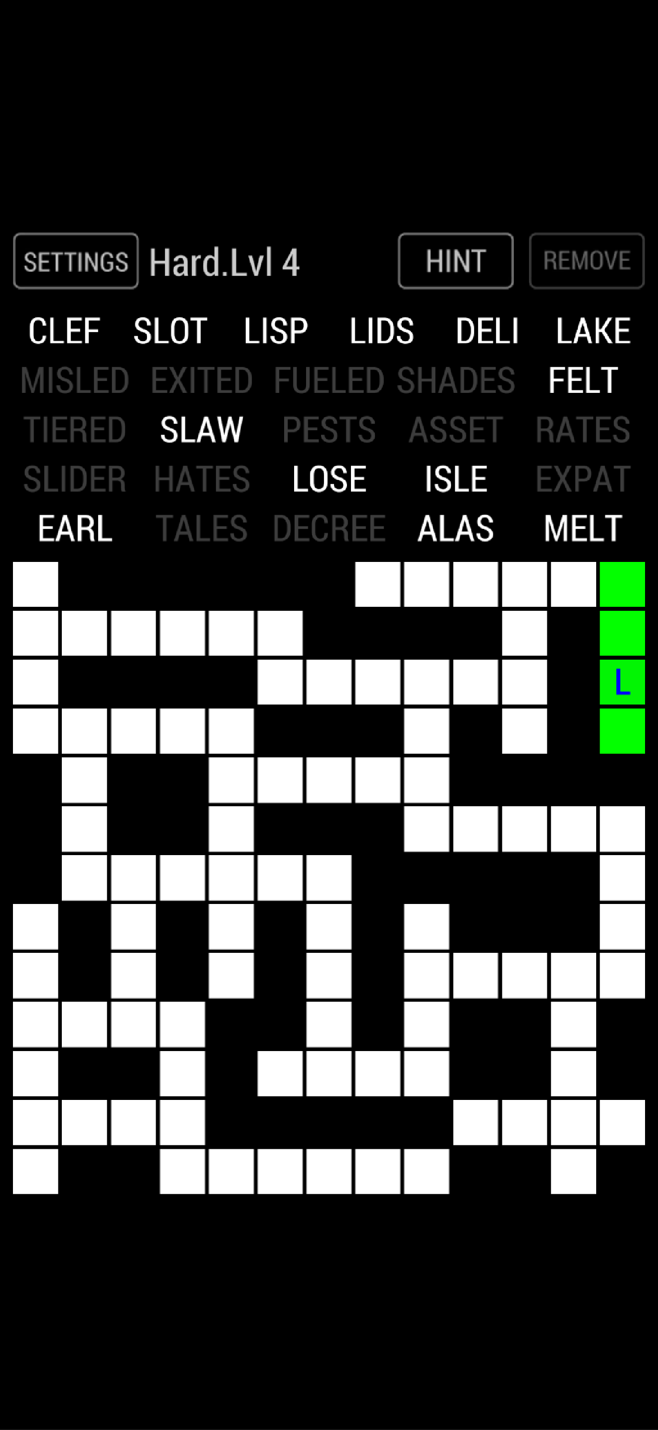 Fill-In Crossword Puzzle