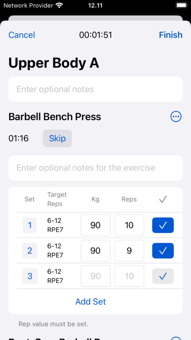 GymPath: Workout Tracker / Log Screenshot