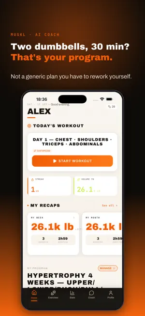 Muskl: AI Gym Workout Coach screenshot 1