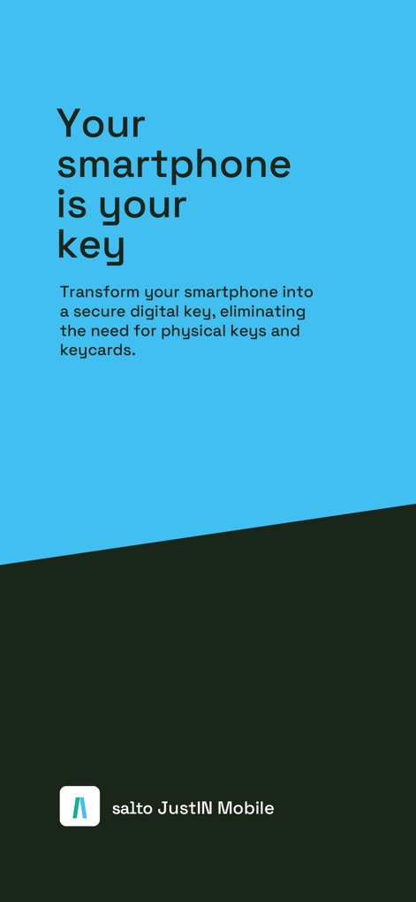 JustIN Mobile - See how JustIN Mobile visually highlights the concept of transforming a smartphone into a secure digital key, prominently featuring the app's branding.