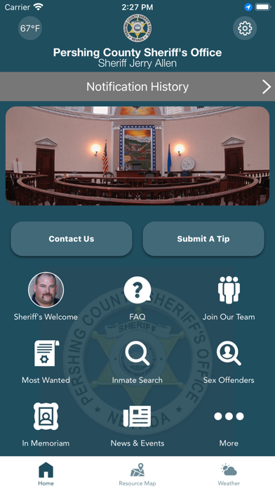 Pershing County Sheriff App Screenshot
