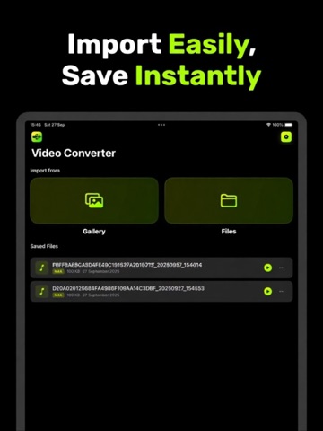 Video to Audio Converter + iPad screenshot