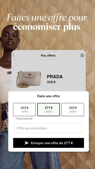Capture d'écran de Vestiaire Collective Mode Luxe sur iPhone 3