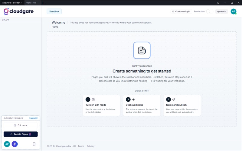 Cloudgate Hub screenshot