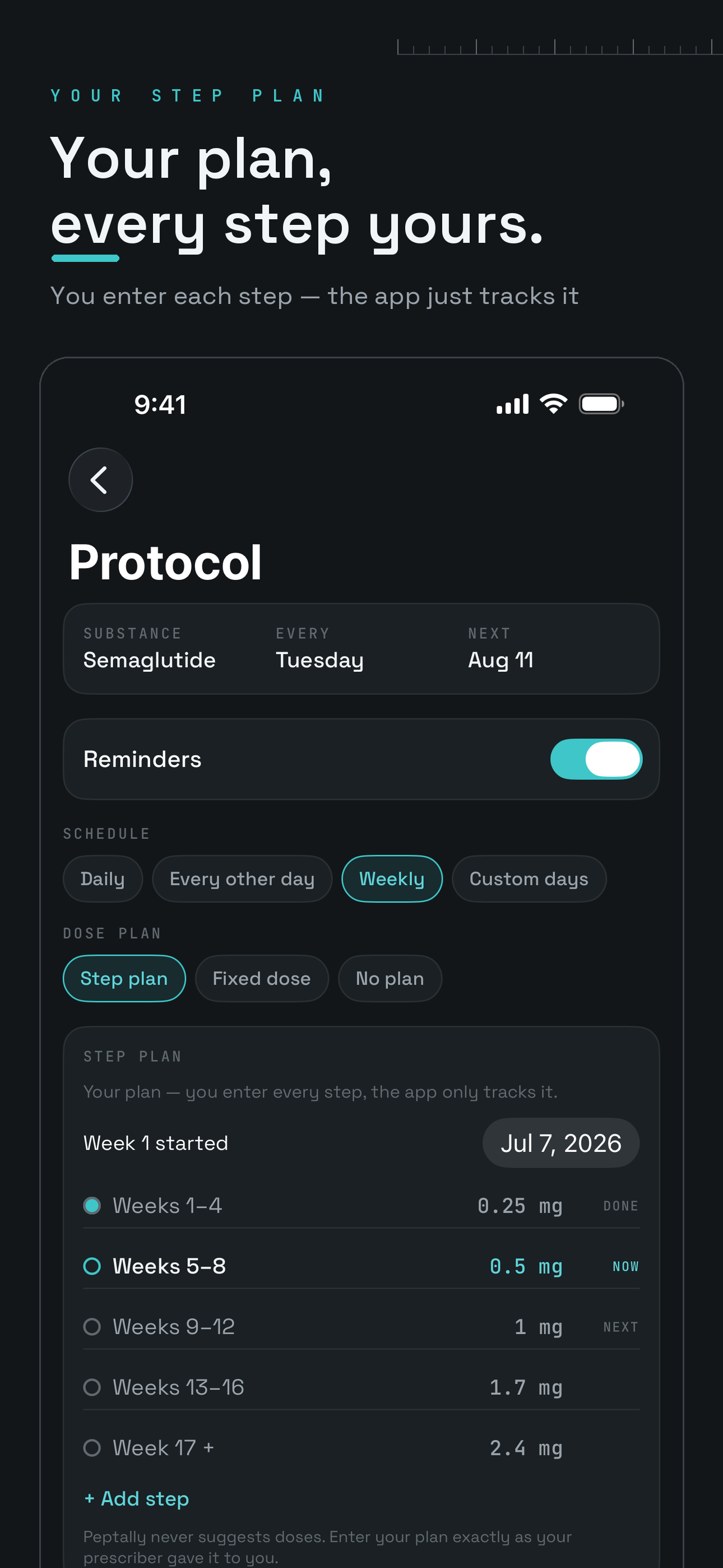 Peptally: Peptide Tracker screenshot 6