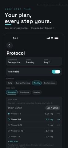 Peptally: Peptide Tracker iPhone screenshot