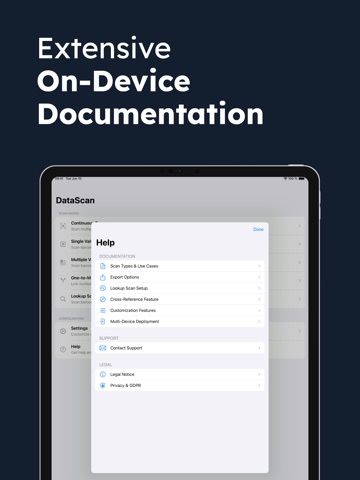 DataScan iPad screenshot