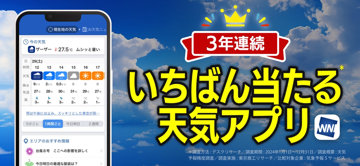 一番当たる
天気アプリ