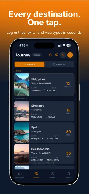 Visa Run: Nomad Travel Tracker screenshot 2