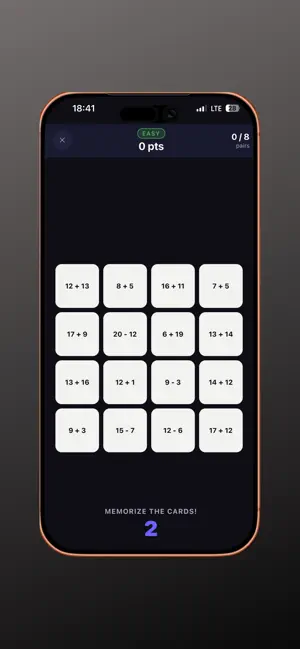 Math Pair: Memory Card Game screenshot 2