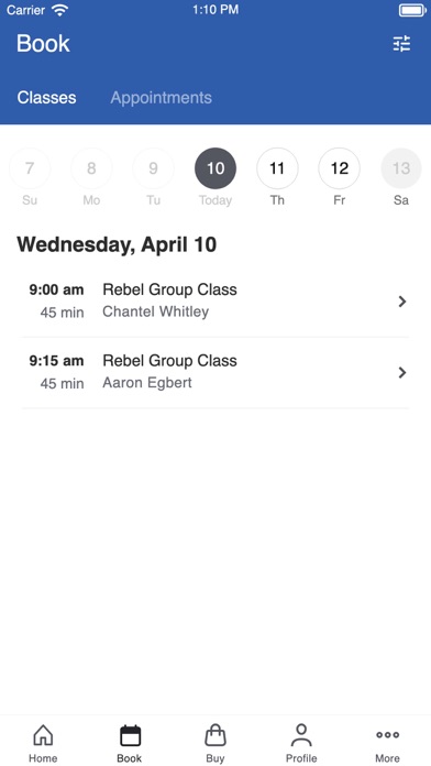 Rebel Fitness + Performance Screenshot