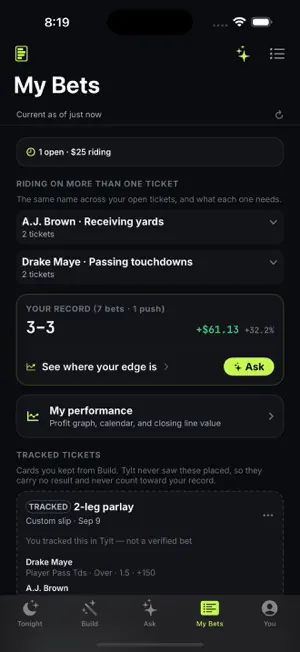 Tylt: Sports Betting Insights screenshot 4