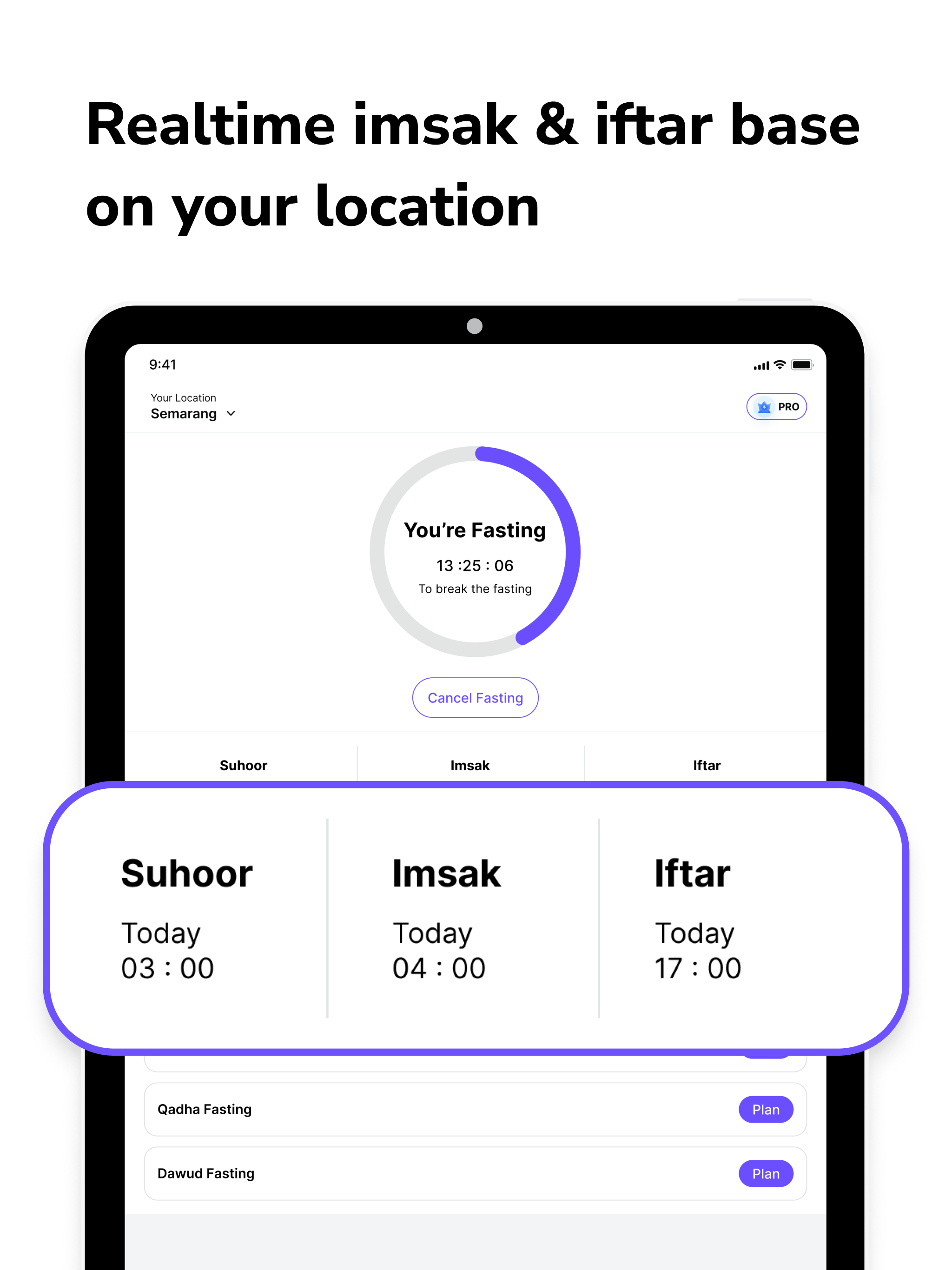 Muslim Fasting Tracker Alarm