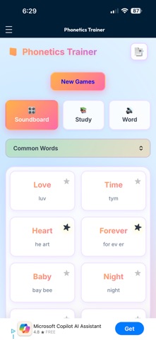 Phonetics Trainer Study Sounds screenshot