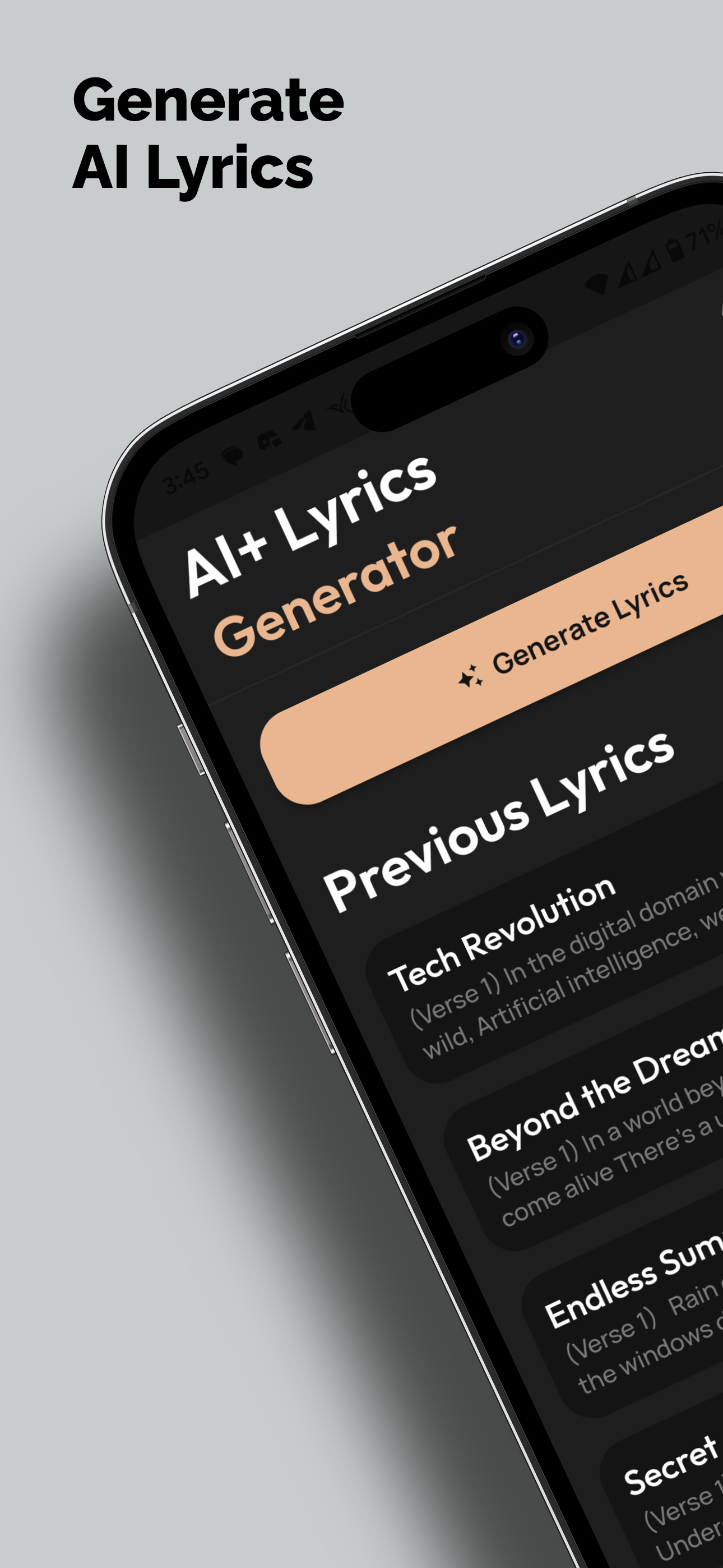 AI Lyrics App